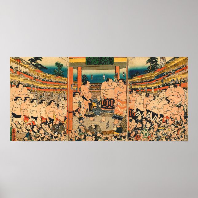 Sumô Tournament Utagawa Kunisada 1829 Poster (Framsidan)