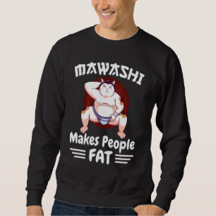 Sumo Wrestler Cat in Mawashi Makes Tjock Lång Ärmad Tröja