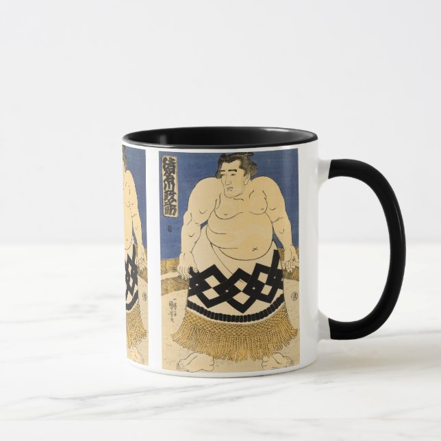 Sumo Wrestler, Kuniyoshi japansk konst Mugg (Höger)