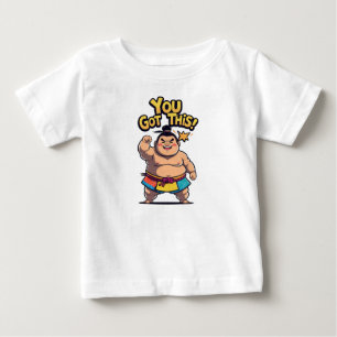 Sumo wrestler med motiveringsskylt "Du Har this T Shirt
