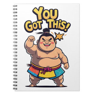 Sumo wrestler med motivet "Du Har this!" Anteckningsbok