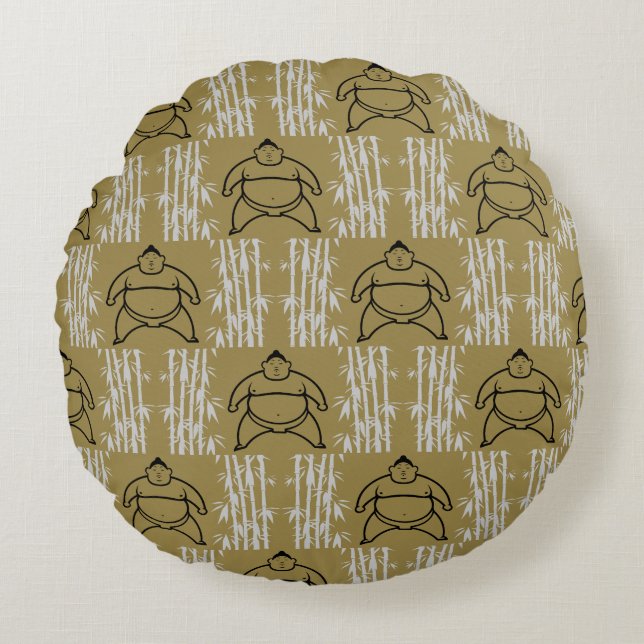 Sumo Wrestler Rund Kudde (Framsidan)