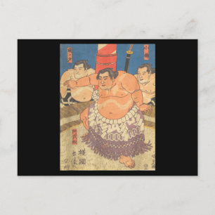 Sumo Wrestler Vintage Art I kärlek Japanska Sumo Vykort