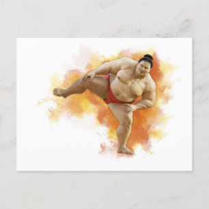 SUMO Wrestler Vykort