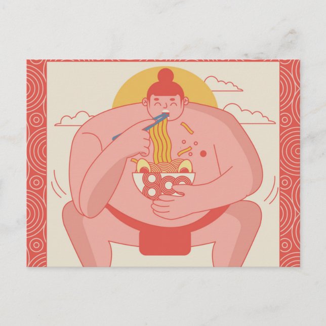 Sumo Wrestler Vykort (Framsida)