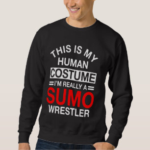 Sumo Wrestling Human Costume Japansk Wrestler Sum Lång Ärmad Tröja