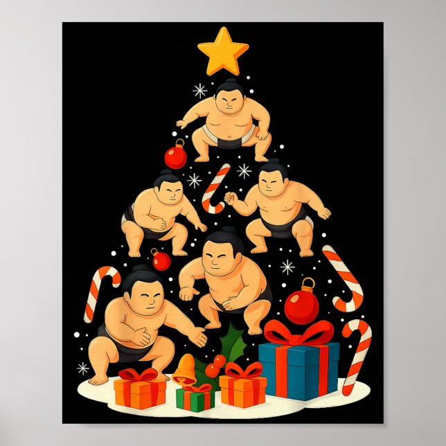 Sumo Wrestling Japanese Sumo Wrestler Christmas Tr Poster (Framsidan)