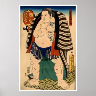 Sumobrottare Affisch Konst Japanskt Träblocktryck
