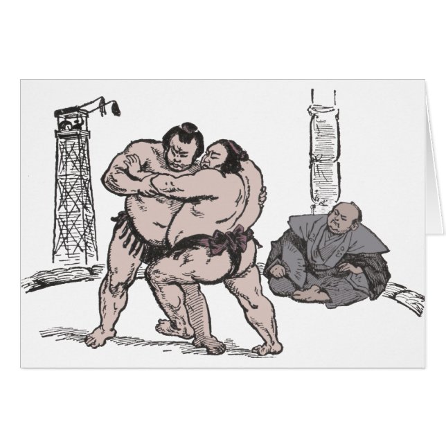 Sumobrottare Hälsningskort (Framsidan Horizontal)