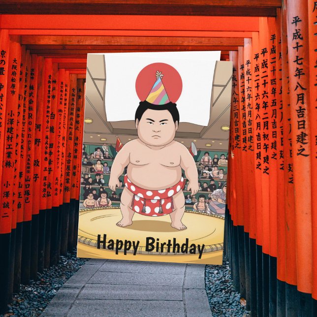 Sumobrottare i dohy japansk flagga kort (Skapare uppladdad)