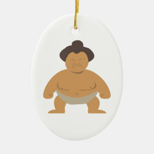 Sumobrottare Julgransprydnad Keramik