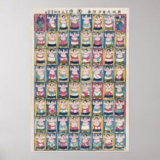 Sumobrottare Konstaffisch Poster