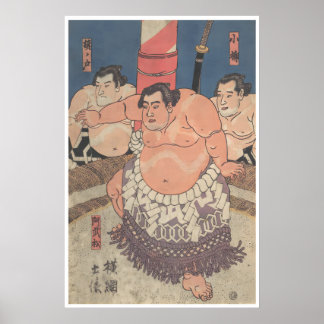 Sumobrottare konsttryck Japansk vintage Japan Poster