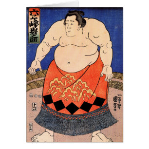 Sumobrottaren, Kuniyoshi Utagawa Hälsningskort