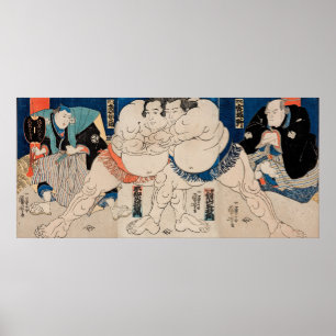 Sumobrottarna, 1814 - Utagawa Kuniyoshi Poster