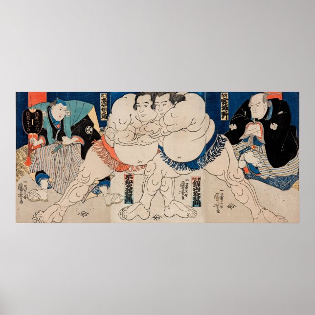 Sumobrottarna, 1814 - Utagawa Kuniyoshi  Poster (Framsidan)