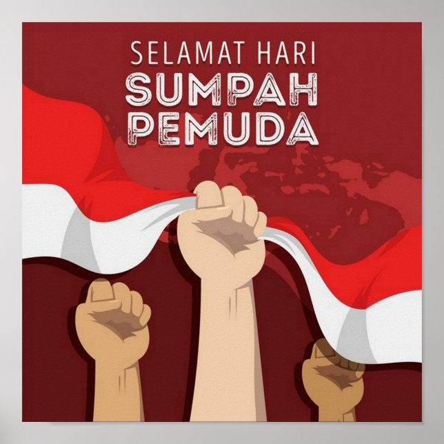Sumpah Pemuda - indonesisk ungdomspledge Poster (Framsidan)