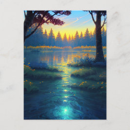 Sumpig skog i hänförande vildmark vykort