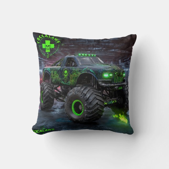 Sumpmonster: Toxisk Dödskalle Monstertruck Kudde (Framsida)