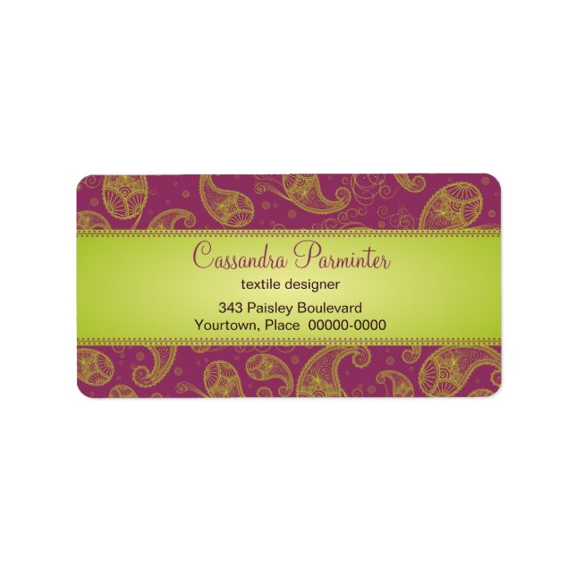 Sumptuous Paisley-Adressetiketter Adressetikett (Framsidan)