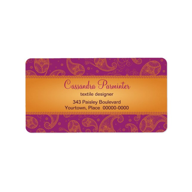 Sumptuous Paisley-Adressetiketter Adressetikett (Framsidan)