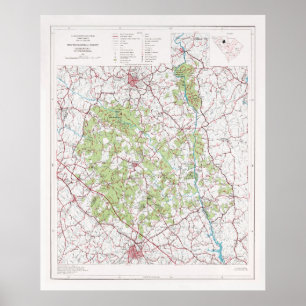 Sumter National Forest Karta (1975) Poster