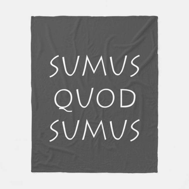 Sumus quod sumus fleecefilt (Framsidan)