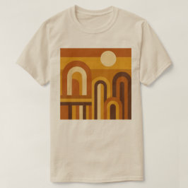 Sun and Arches Mid Century Modern Geometric Design T Shirt
