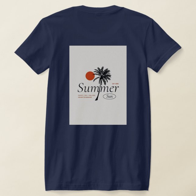 sun and palm trees t shirt (Laydown Baksida)