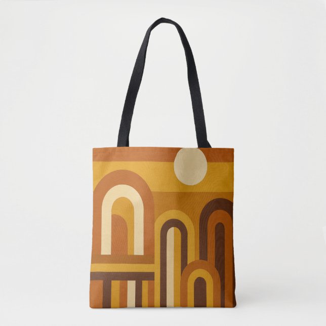 Sun & Arches Mid Century Modern Geometric Design Tygkasse (Framsida)