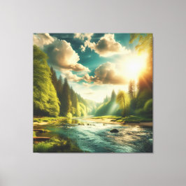 Sun Bright Nature Scene Canvastryck