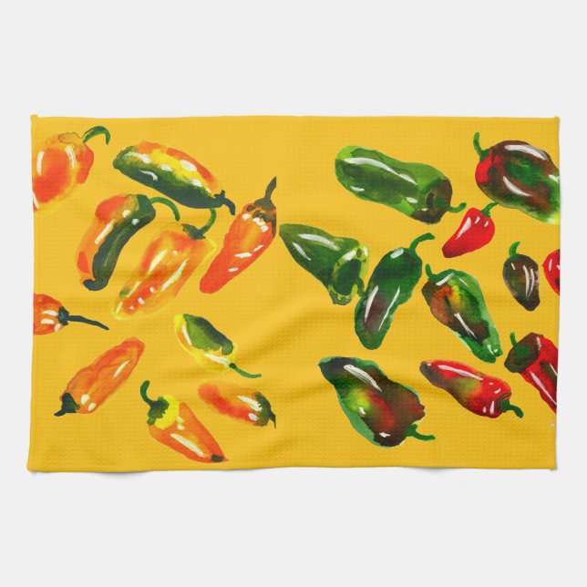 Sun-Drenched Peppers Kitchen Towels Kökshandduk (Horisontell)