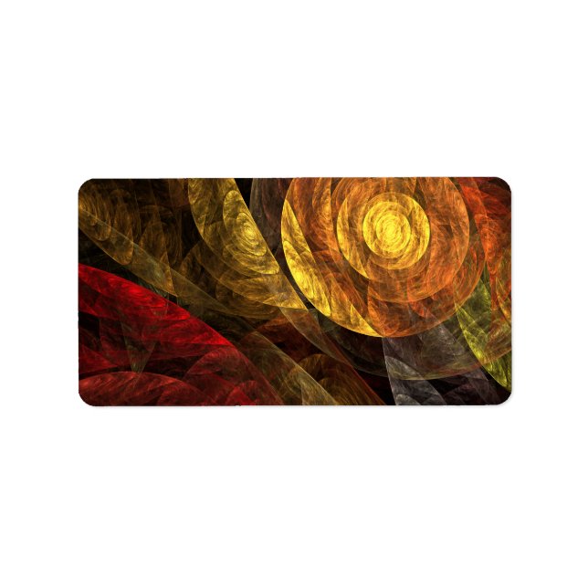 Sun Flower Blommigt Modern Abstrakt Art Mönster Adressetikett (Framsidan)