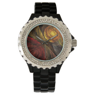 Sun Flower Blommigt Modern Abstrakt Art Mönster Armbandsur