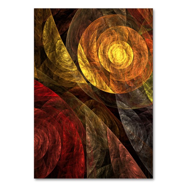 Sun Flower Blommigt Modern Abstrakt Art Mönster Bordsnummer (Framsidan)