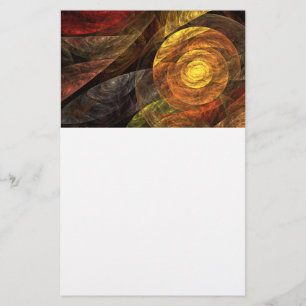 Sun Flower Blommigt Modern Abstrakt Art Mönster Brevpapper