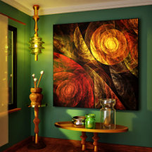 Sun Flower Blommigt Modern Abstrakt Art Mönster