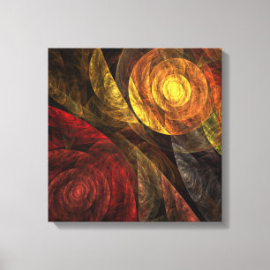 Sun Flower Blommigt Modern Abstrakt Art Mönster Canvastryck