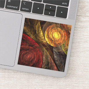 Sun Flower Blommigt Modern Abstrakt Art Mönster Klistermärken