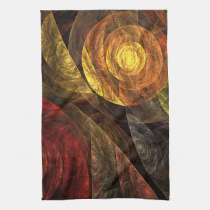 Sun Flower Blommigt Modern Abstrakt Art Mönster Kökshandduk