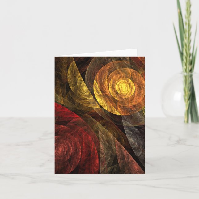 Sun Flower Blommigt Modern Abstrakt Art Mönster Kort (Framsida)