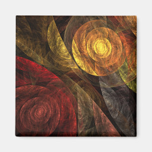 Sun Flower Blommigt Modern Abstrakt Art Mönster Magnet