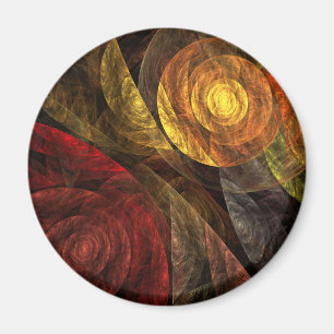 Sun Flower Blommigt Modern Abstrakt Art Mönster Magnet