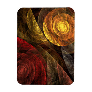 Sun Flower Blommigt Modern Abstrakt Art Mönster Magnet