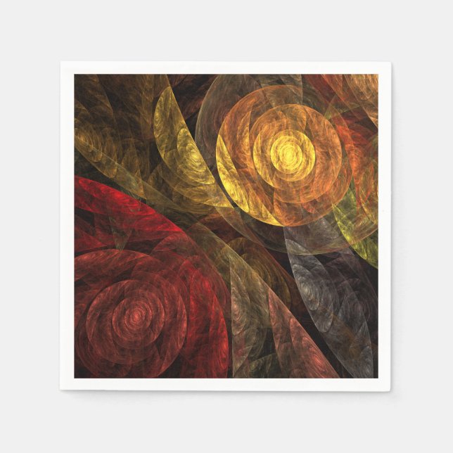 Sun Flower Blommigt Modern Abstrakt Art Mönster Pappersservett (Framsidan)