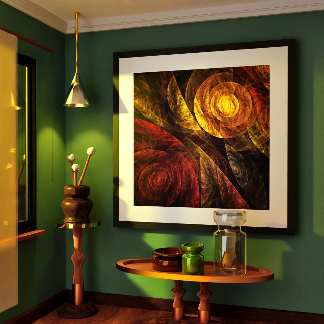 Sun Flower Blommigt Modern Abstrakt Art Mönster Poster (Sun Flower Floral Modern Abstract Art Pattern Poster)