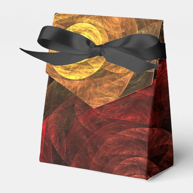 Sun Flower Blommigt Modern Abstrakt Art Mönster Presentaskar (Framsidan Sidan)