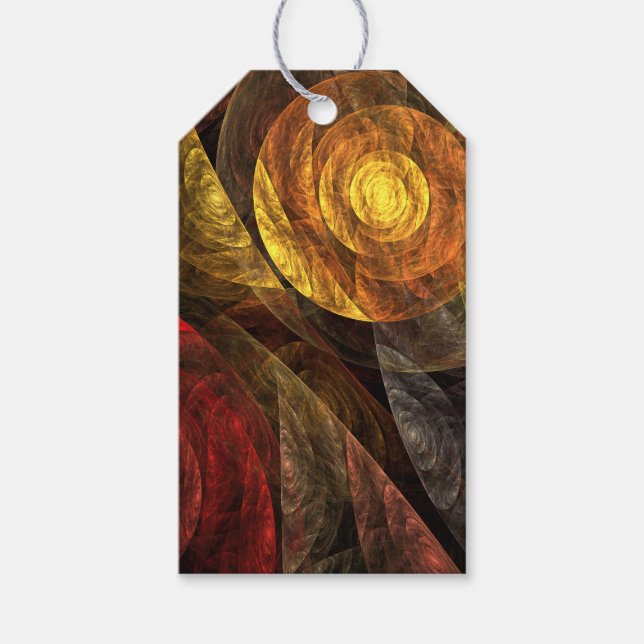 Sun Flower Blommigt Modern Abstrakt Art Mönster Presentetikett (Framsidan)