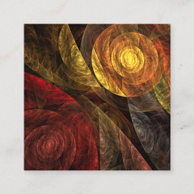 Sun Flower Blommigt Modern Abstrakt Art Mönster Tilläggskort (Framsida)