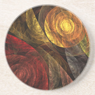 Sun Flower Blommigt Modern Abstrakt Art Mönster Underlägg